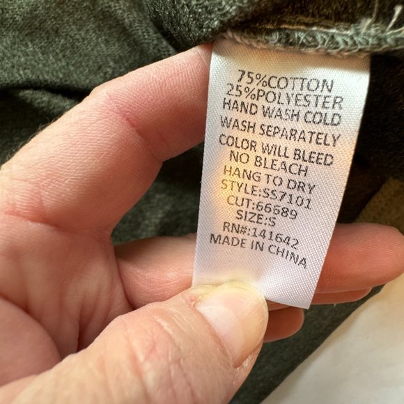 NWT! She + Sky Olive Pocket Sweatshirt with Drawstring Neck - Picture 6 of 8